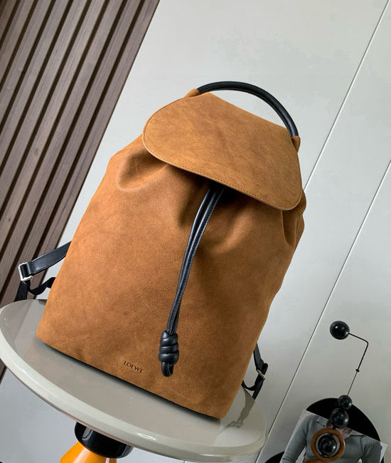 Loewe Flamenco Backpack Pressed Suede Leather 9075