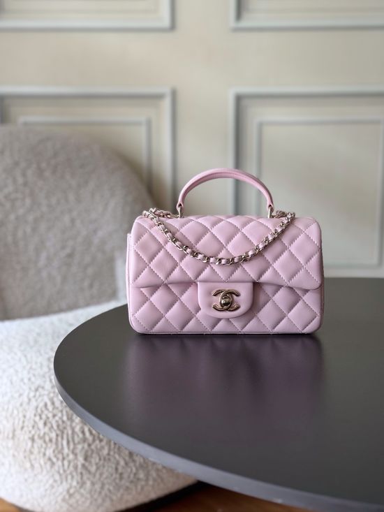 Chanel Mini CF Handle Flap Bag Quilted Lambskin AS2431