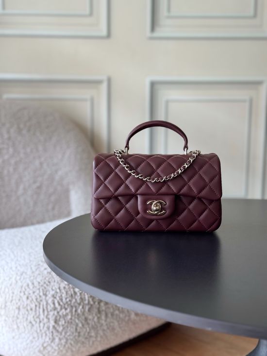 Chanel Mini CF Handle Flap Bag Quilted Lambskin AS2431