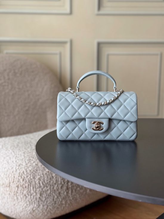Chanel Mini CF Handle Flap Bag Quilted Lambskin AS2431