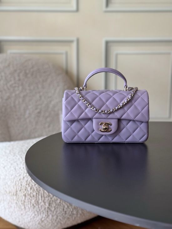 Chanel Mini CF Handle Flap Bag Quilted Lambskin AS2431