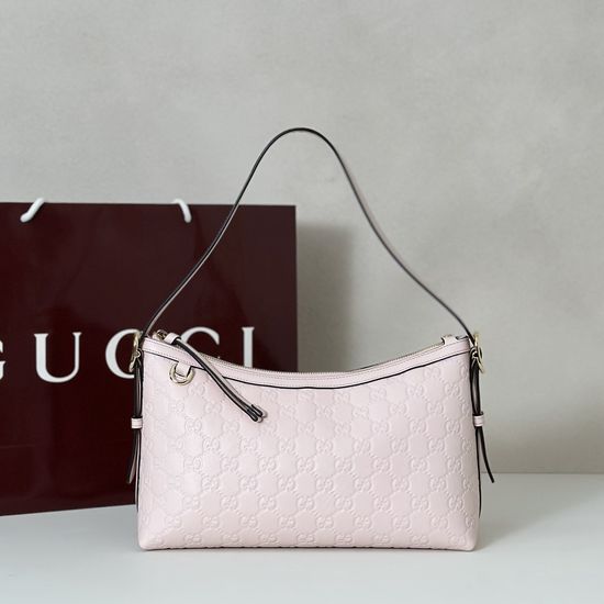 Gucci Light Pink Embossed Shoulder Bag 847449