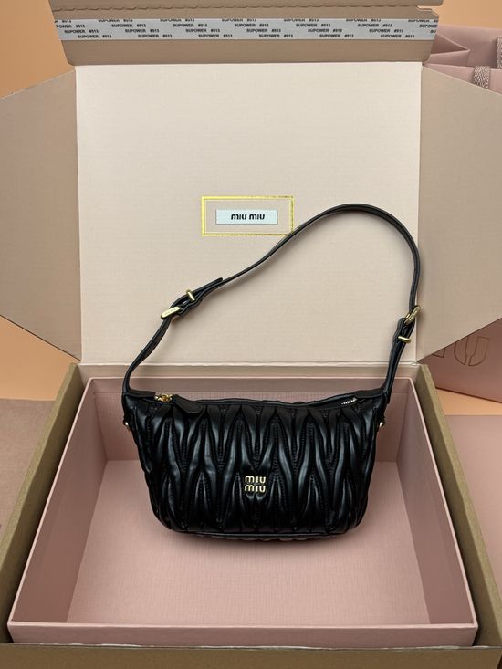 Miu Miu Wander Matelasse Leather Mini Hobo Bag 5NE026