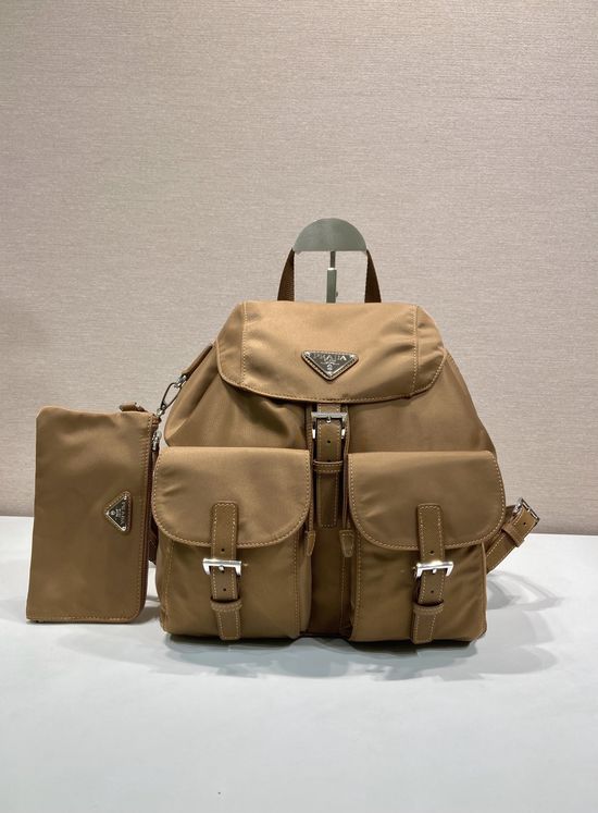 Prada Nylon Backpack Leather Trim 1BZ811