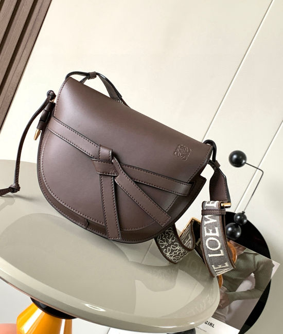 Loewe Gate Duel Leather Saddle Bag 9004 Coffee
