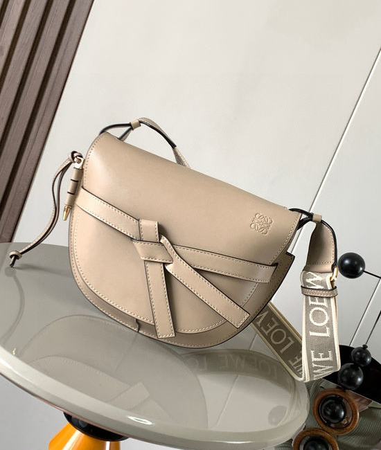 Loewe Gate Duel Leather Saddle Bag 9004 Beige