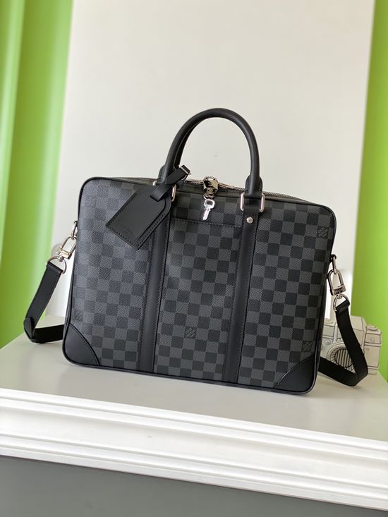 Louis Vuitton VOYAGE Black Monogram Briefcase N40445