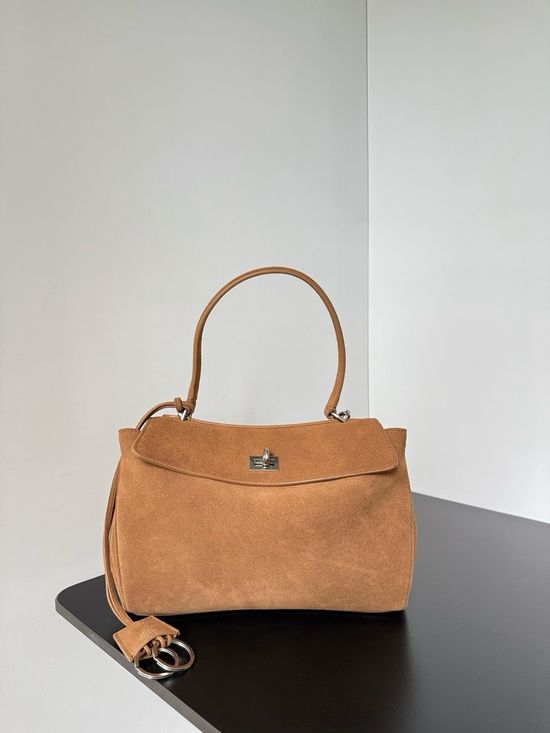 Balenciaga Rodeo Oversized Suede Bag Brown 789779
