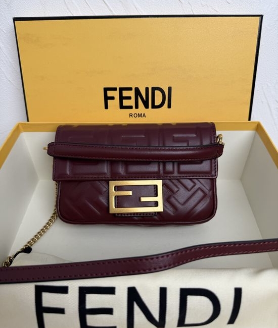 Fendi Baguette Mini Leather Handbag 0191S