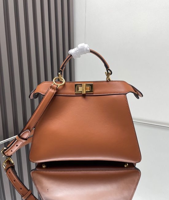 Fendi Peekaboo ISeeU Brown Medium Leather Bag 0229
