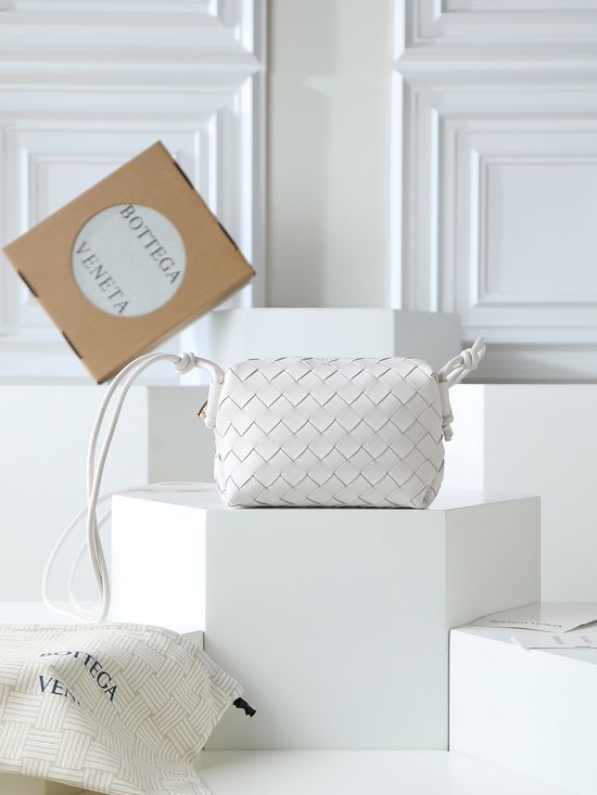 Bottega Veneta Loop Woven Leather Camera Bag 680254
