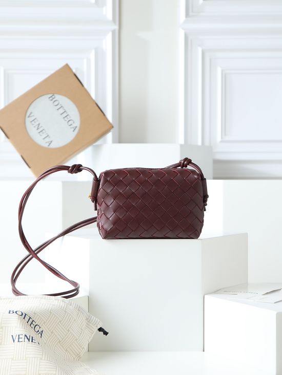 Bottega Veneta Loop Woven Leather Camera Bag 680254