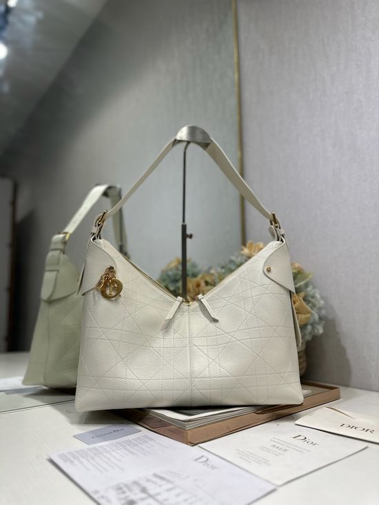 Christian Dior Voyage Goat Pattern White Handbag 2844