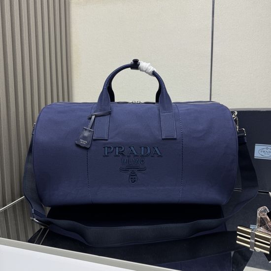 Prada Travel Bag Canvas Leather Duffel 2VC051