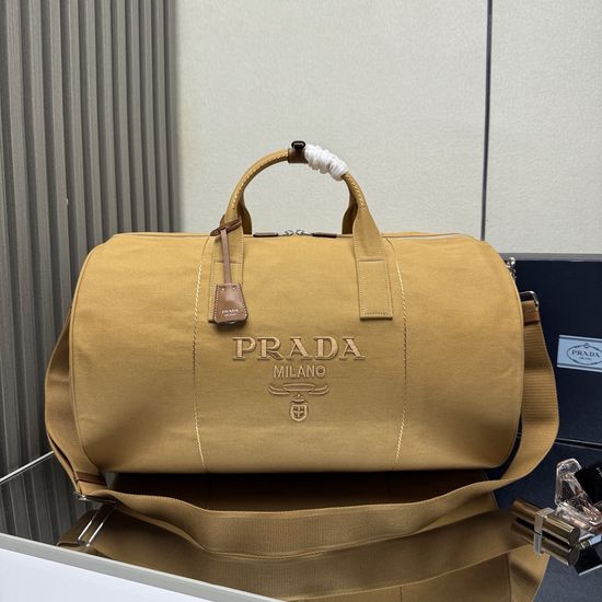 Prada Travel Bag Canvas Leather Duffel 2VC051