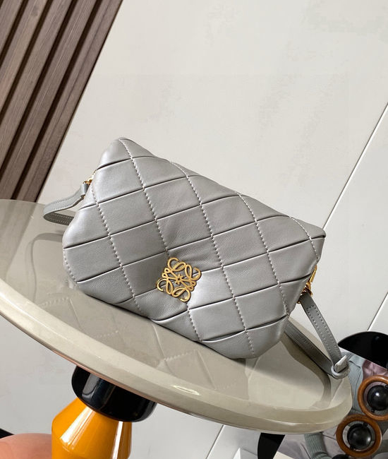 Loewe Puffer Goya Mini Nappa Leather Bag 9077 Pearl Grey