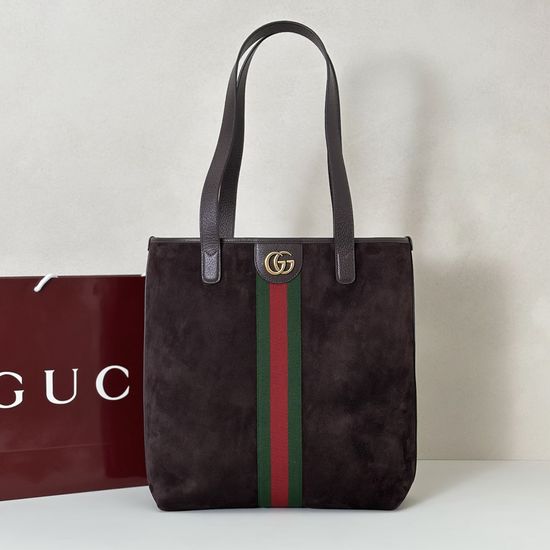 Gucci Large Bag Coffee Velvet Leather 834465