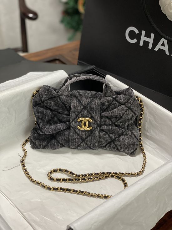 Chanel Bow Denim Lambskin Handbag AS5851 AS5849