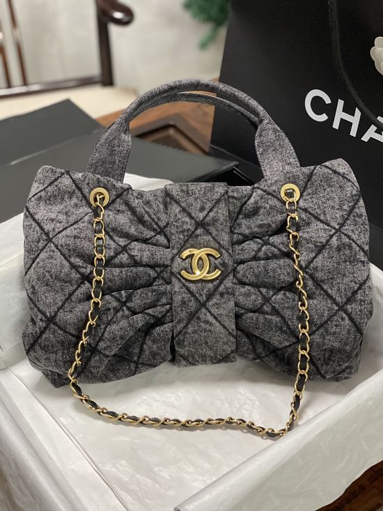 Chanel Bow Denim Lambskin Handbag AS5851 AS5849