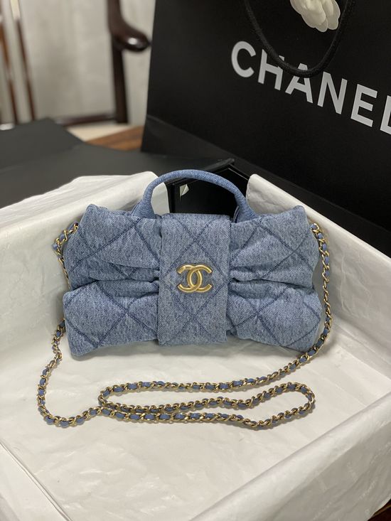 Chanel Bow Denim Lambskin Handbag AS5851 AS5849