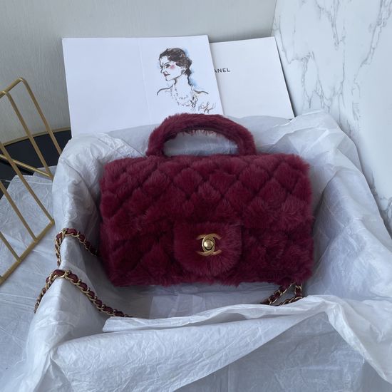 Chanel Mini CF Handle Bag Classic Quilted Chain Accent AS2431