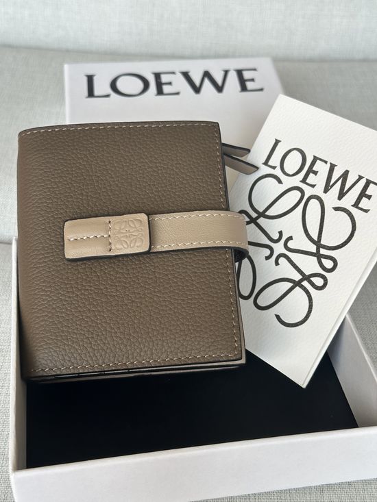 Loewe Soft Grain Leather Taupe Wallet 12143