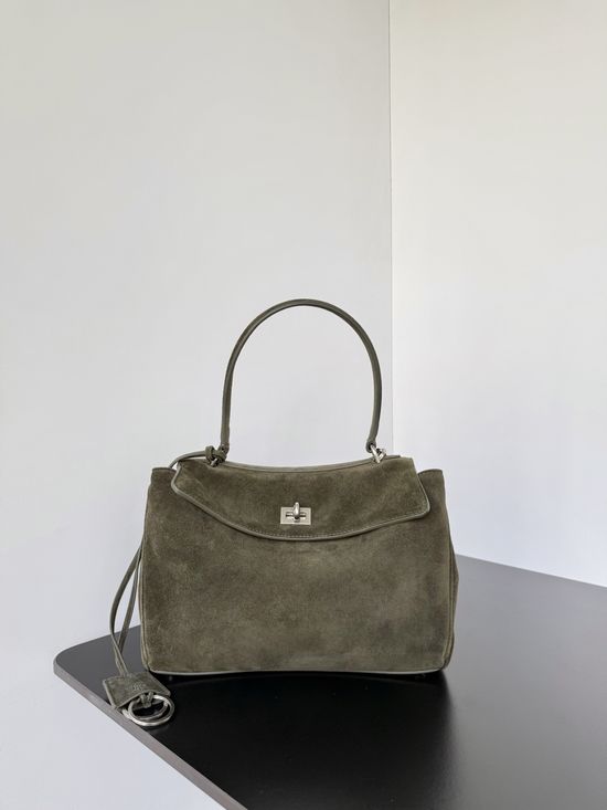 Balenciaga Rodeo Oversized Suede Bag Green 789779