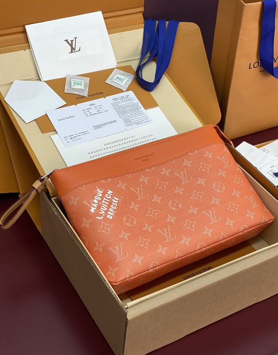 Louis Vuitton Pochette Voyage Souple Coated Canvas Clutch M12665