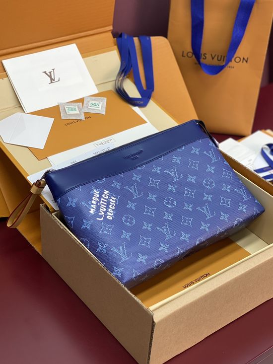 Louis Vuitton Pochette Voyage Souple Coated Canvas Clutch M12665