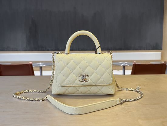 Chanel Coco Handle Caviar Leather Flap Bag AS2215