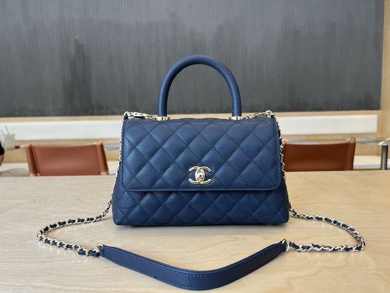 Chanel Coco Handle Handbag Caviar Leather 92990