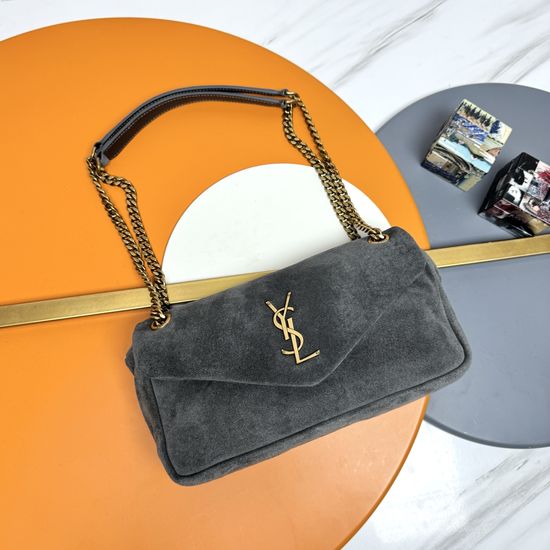 Yves Saint Laurent CALYPSO Suede Magnetic Closure Chain Bag 734153