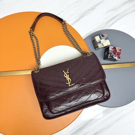 Yves Saint Laurent Niki Crinkled Leather Bag 498894