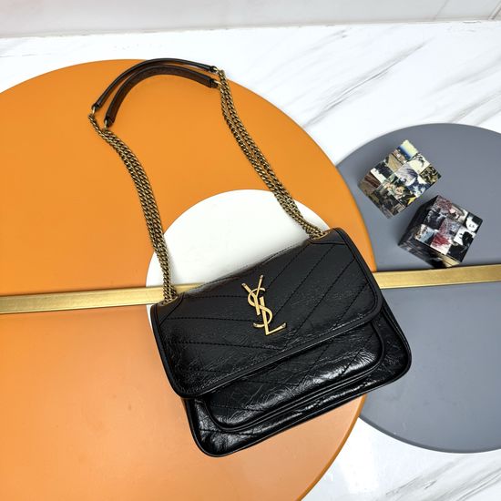 Yves Saint Laurent Niki Wrinkled Leather Bag 533037