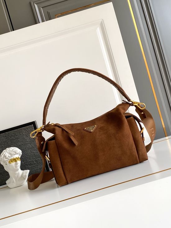 Prada Suede Explorer Shoulder Bag 1BC264