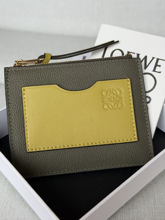 Loewe Khaki Green Card Holder A02