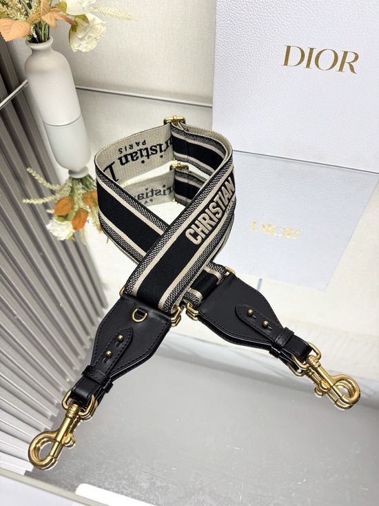 Christian Dior Letter Black Adjustable Shoulder Strap 9931