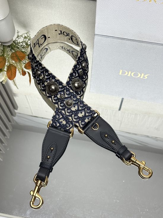 Christian Dior Roman Stud Blue Adjustable Shoulder Strap 9928