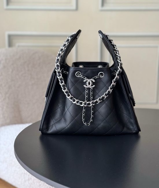Chanel AS5293 Hobo Bag with Vintage Coin Buckle and Chain Strap AS5293