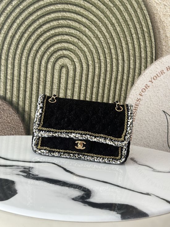 Chanel Large Tweed Webbing Shoulder Bag