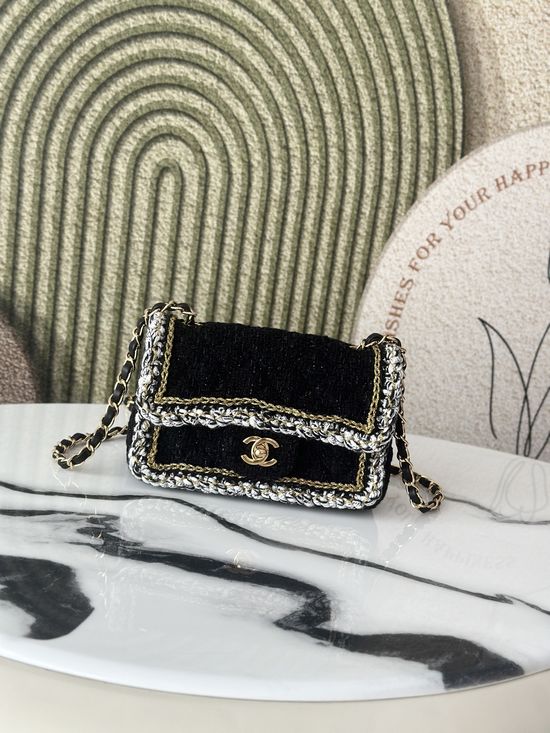 Chanel Large Mini Tweed Webbing Handbag