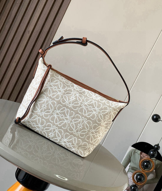 Loewe Cubi Anagram Jacquard Leather Shoulder Bag 9007