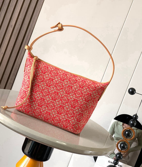 Loewe Cubi Jacquard Leather Shoulder Bag 9007