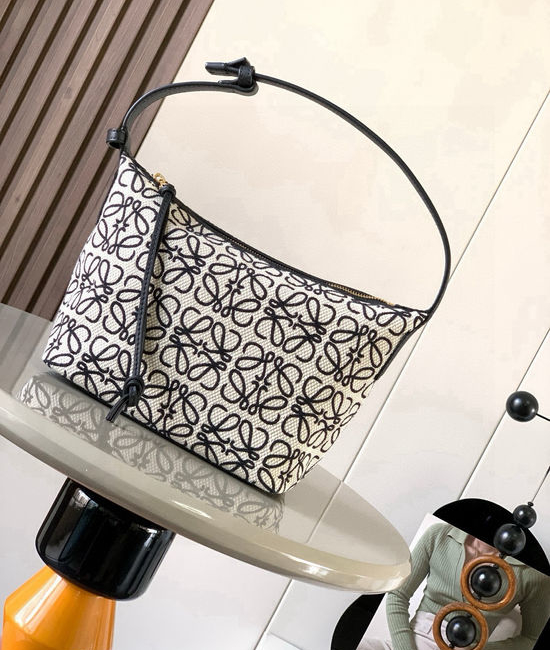 Loewe Cubi Handbag Anagram Jacquard Calfskin Trim 9007