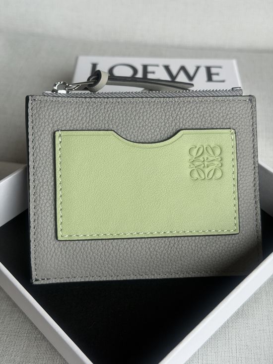 Loewe Light Sage Leather Card Holder 9778