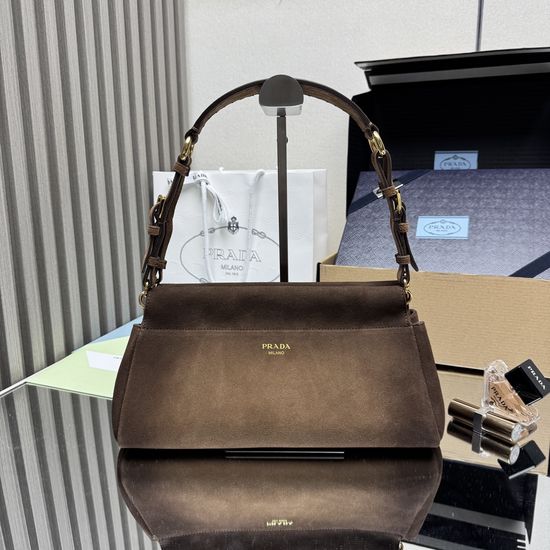 Prada Enchane Suede Handbag 1BC262