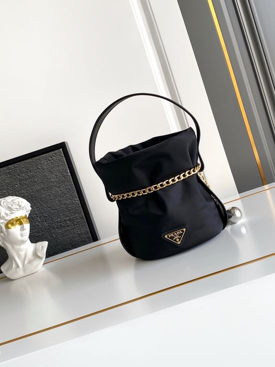 Prada Re-Nylon Small Bucket Shoulder Bag 1BE088