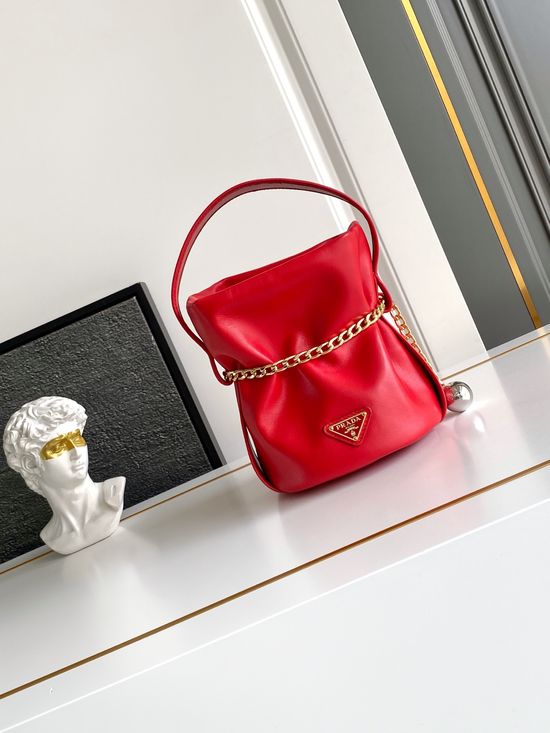 Prada Bucket Bag Sheepskin Leather 1BE088
