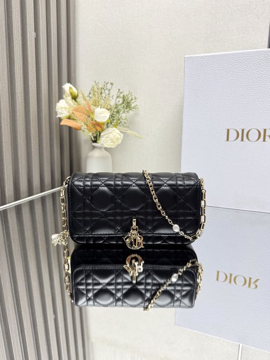 Christian Dior Pearl Chain Lambskin Bag 0811