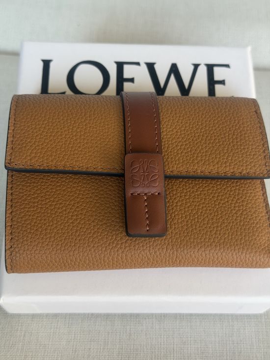 Loewe Vertical Wallet Soft Grained Calfskin Caramel X3